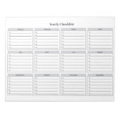 Minimalistisch Jaarlijkse Checklist Notitieblok (Voorkant)
