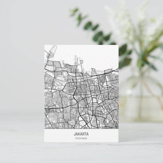 minimalistisch Jakarta Indonesië Briefkaart (Staand voorkant)