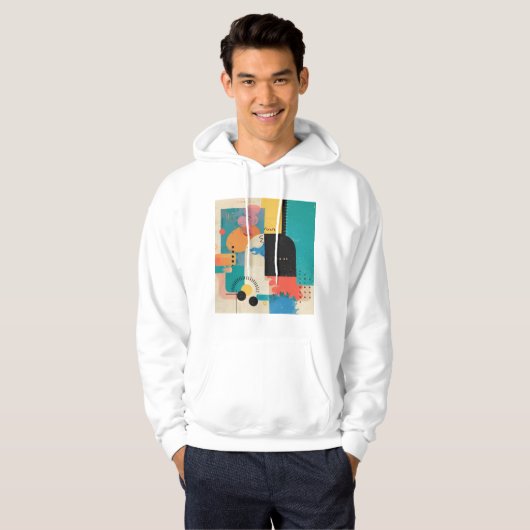 Minimalistisch jaren 90 Abstract Poster Hoodie (Voorkant volledig)