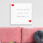 minimalistisch " je bent elke mijl waard " canvas afdruk (Insitu (Woonkamer))