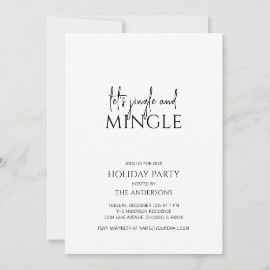 Minimalistisch Jingle & Mingle feestje Kerstmis Kaart (Voorkant)