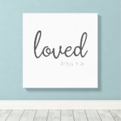 Minimalistisch Johannes 3:16 geliefd Canvas Afdruk (Insitu (Houten vloer))