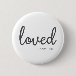 Minimalistisch Johannes 3:16 geliefd Ronde Button 5,7 Cm