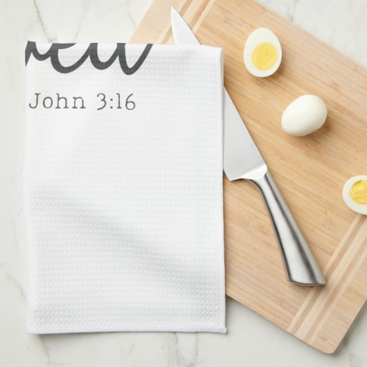 Minimalistisch Johannes 3:16 geliefd Theedoek (Quarter Fold)