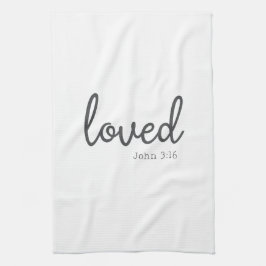 Minimalistisch Johannes 3:16 geliefd Theedoek