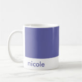 Minimalistisch Jouw naam Periwinkle Blue personali Koffiemok (Links)