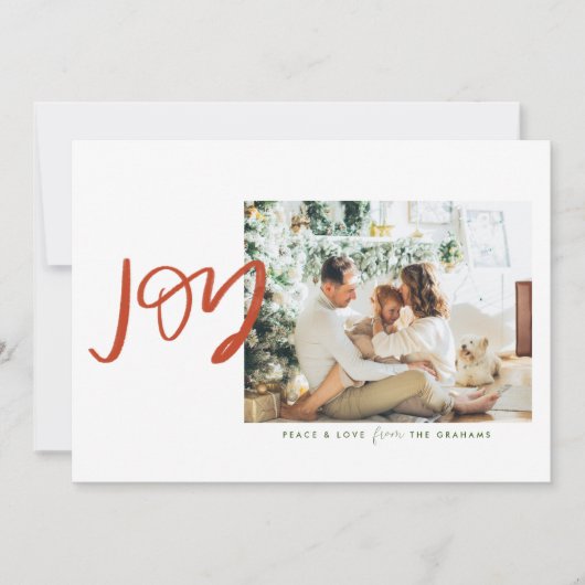 Minimalistisch Joy Photo Flat Holiday Kaart (Voorkant)