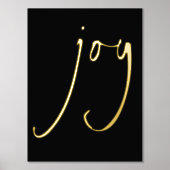 Minimalistisch joy Script Black Real Folie Prints (Voorkant)