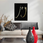 Minimalistisch joy Script Black Real Folie Prints<br><div class="desc">Minimalistische,  gefragmenteerde Joy Script Black Luxury Echte Folie in uw keuze uit goud of zilver</div>