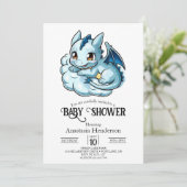 Minimalistisch Joyful Digital Dragon Baby shower Kaart (Staand voorkant)