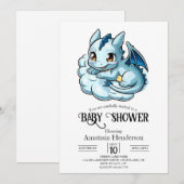 Minimalistisch Joyful Digital Dragon Baby shower Kaart (Voorkant / Achterkant)