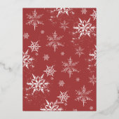 Minimalistisch joyful Script Family Photo Snowflak Folie Feestdagenkaart (Achterkant)