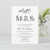 Minimalistisch juffrouw aan Mrs Bridal Shower Uitn Kaart (Staand voorkant)