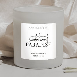 Minimalistisch kaarsenetiket elegant zwart wit vierkante sticker