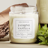 Minimalistisch kaarsenetiket elegant zwart wit vierkante sticker