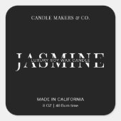 Minimalistisch kaarsenetiket op kaarsplein, specia vierkante sticker (Voorkant)