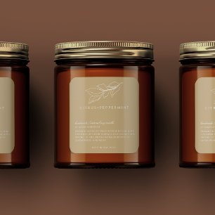 Minimalistisch  kaarsenetiket vierkante sticker