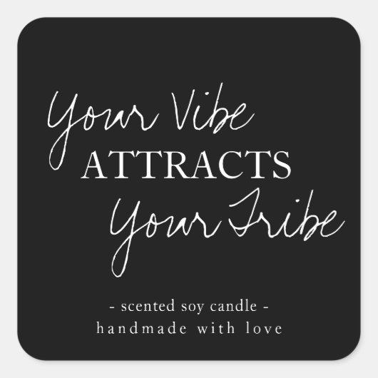 Minimalistisch Kaarsenproductlabel ontwerp Vierkante Sticker (Voorkant)