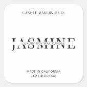 Minimalistisch kaarslabel op het vierkant vierkante sticker (Voorkant)