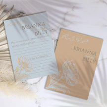 Minimalistisch Kaart voor Floral Wedding RSVP