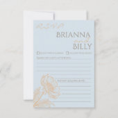 Minimalistisch Kaart voor Floral Wedding RSVP (Voorkant)