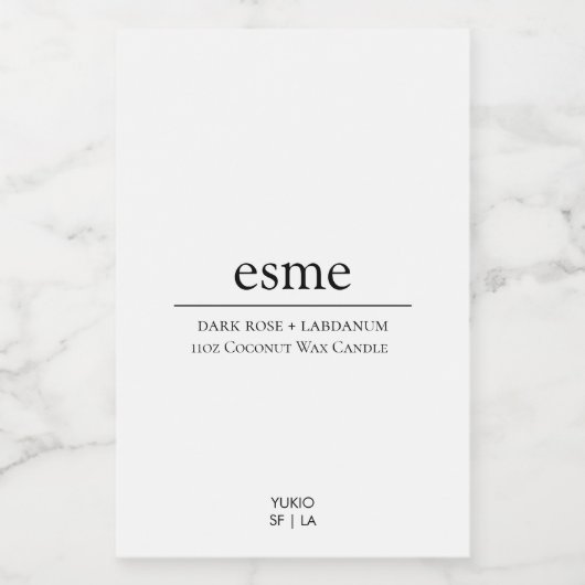 Minimalistisch kaartenlabel elegant zwart-witcadea voedselcontainer etiket (Enkel label)