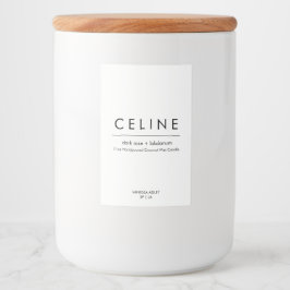 Minimalistisch kaartenlabel elegant zwart-witcadea voedselcontainer etiket