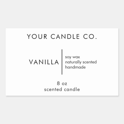 Minimalistisch kaartenlabel rechthoekige sticker (Voorkant)