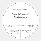  minimalistisch kaartenlabel ronde sticker (Voorkant)