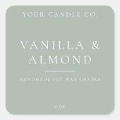 Minimalistisch kaartenlabel vierkante sticker (Voorkant)