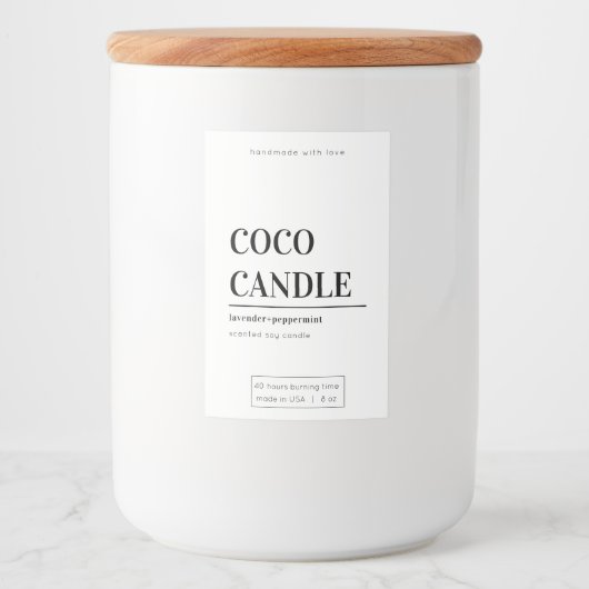 Minimalistisch kaartenlabel voedselcontainer etiket (Voorkant)