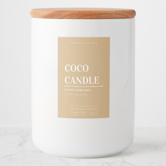 Minimalistisch kaartenlabel voedselcontainer etiket (Voorkant)