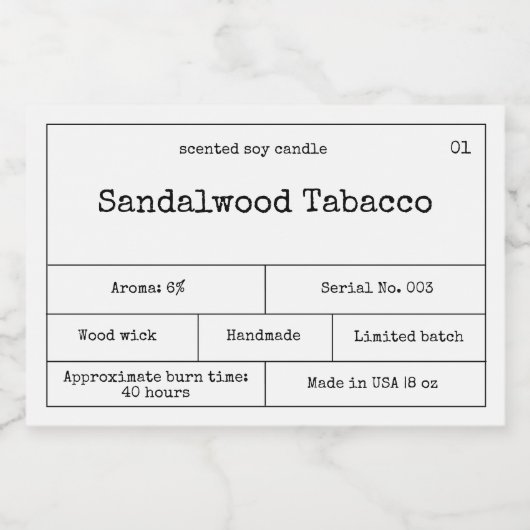  minimalistisch kaartenlabel voedselcontainer etiket (Enkel label)