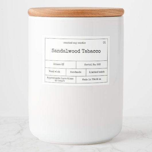  minimalistisch kaartenlabel voedselcontainer etiket (Voorkant)