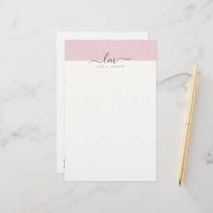 Minimalistisch kalligrafen voor roze en witte kall briefpapier