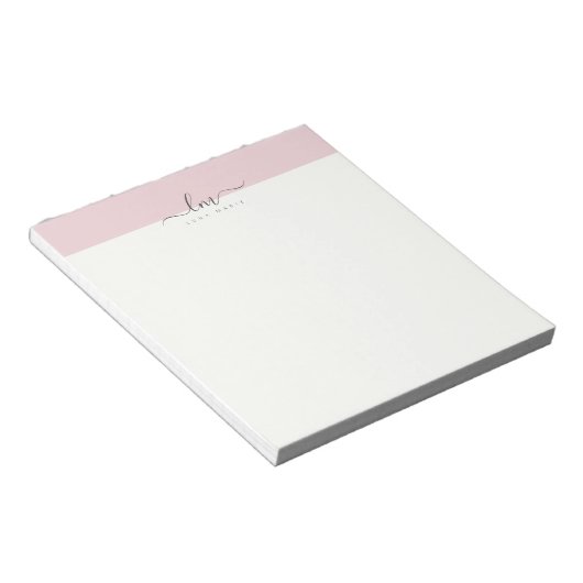 Minimalistisch kalligrafen voor roze en witte kall notitieblok (Schuin)