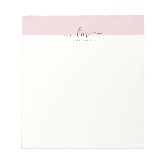 Minimalistisch kalligrafen voor roze en witte kall notitieblok (Voorkant)