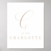 Minimalistisch kalligrafie Alphabet Nursery Poster (Voorkant)