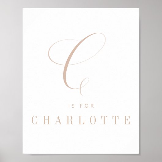 Minimalistisch kalligrafie Alphabet Nursery Poster (Voorkant)