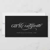 Minimalistisch kalligrafie cadeaubon (Voorkant)