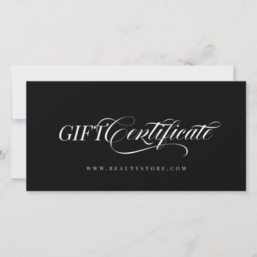 Minimalistisch kalligrafie cadeaubon (Voorkant)