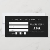 Minimalistisch kalligrafie cadeaubon (Achterkant)