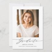 Minimalistisch kalligrafie Eenvoudig 2-fotoAfstude Aankondiging (Voorkant)