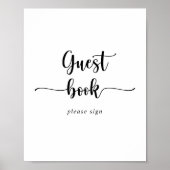 Minimalistisch kalligrafie gastboek bord poster (Voorkant)
