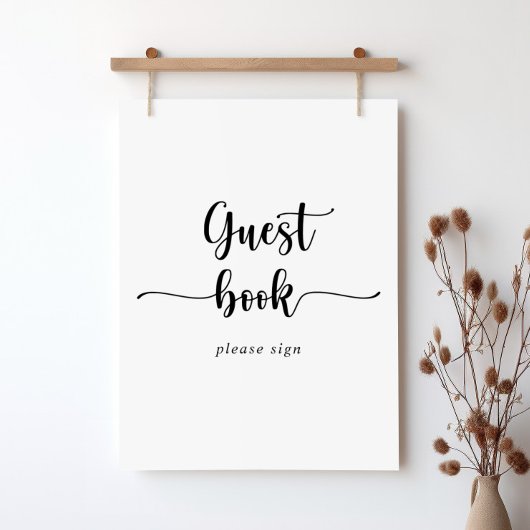 Minimalistisch kalligrafie gastboek bord poster