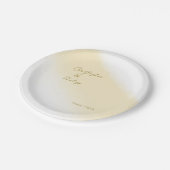 Minimalistisch kalligrafie Gold Waterverf Wedding Papieren Bordje (Gekanteld)