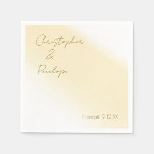 Minimalistisch kalligrafie Gold Waterverf Wedding Servet