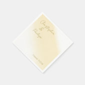 Minimalistisch kalligrafie Gold Waterverf Wedding Servet (Hoek)