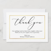 Minimalistisch kalligrafie Goud Hartelijk dank Kaart (Voorkant)