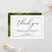 Minimalistisch kalligrafie Goud Hartelijk dank Kaart (Voorkant / Achterkant in situ)